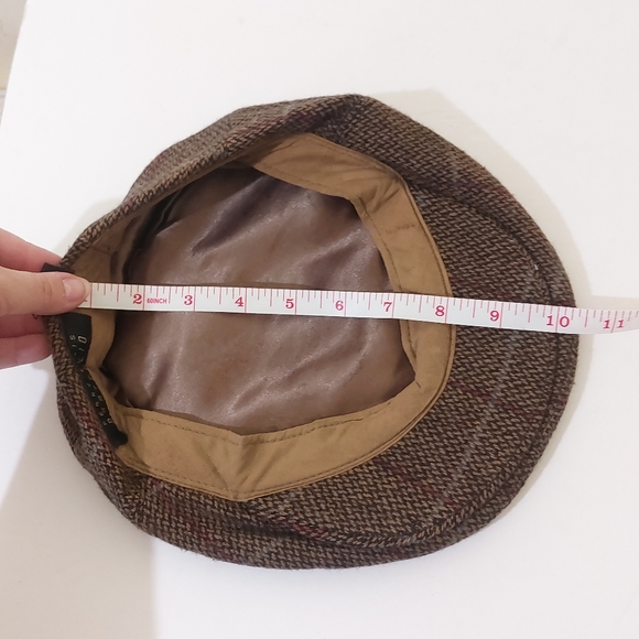 Perry Ellis Size Medium Mens Classic Plaid Newspaper Newsboy Hat Golf Cap - Picture 6 of 9